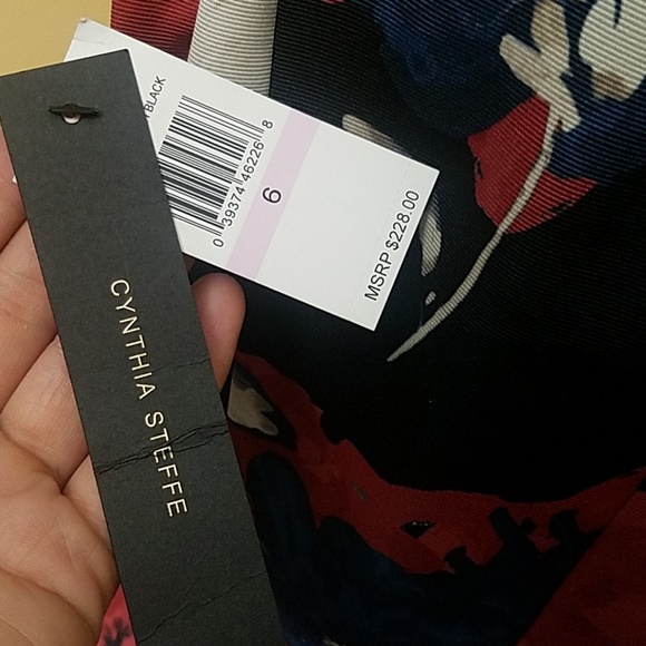 NWT Cynthia Steffe Elodie Floral V Neck Dress 6 - Picture 7 of 8